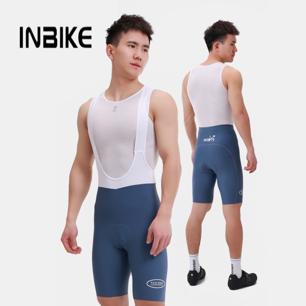 INBIKE メンズサイクリングビブショーツ新しいプロフェッショナル快適な通気性ロードマウンテン自転車ショーツパッド入りクッション付き