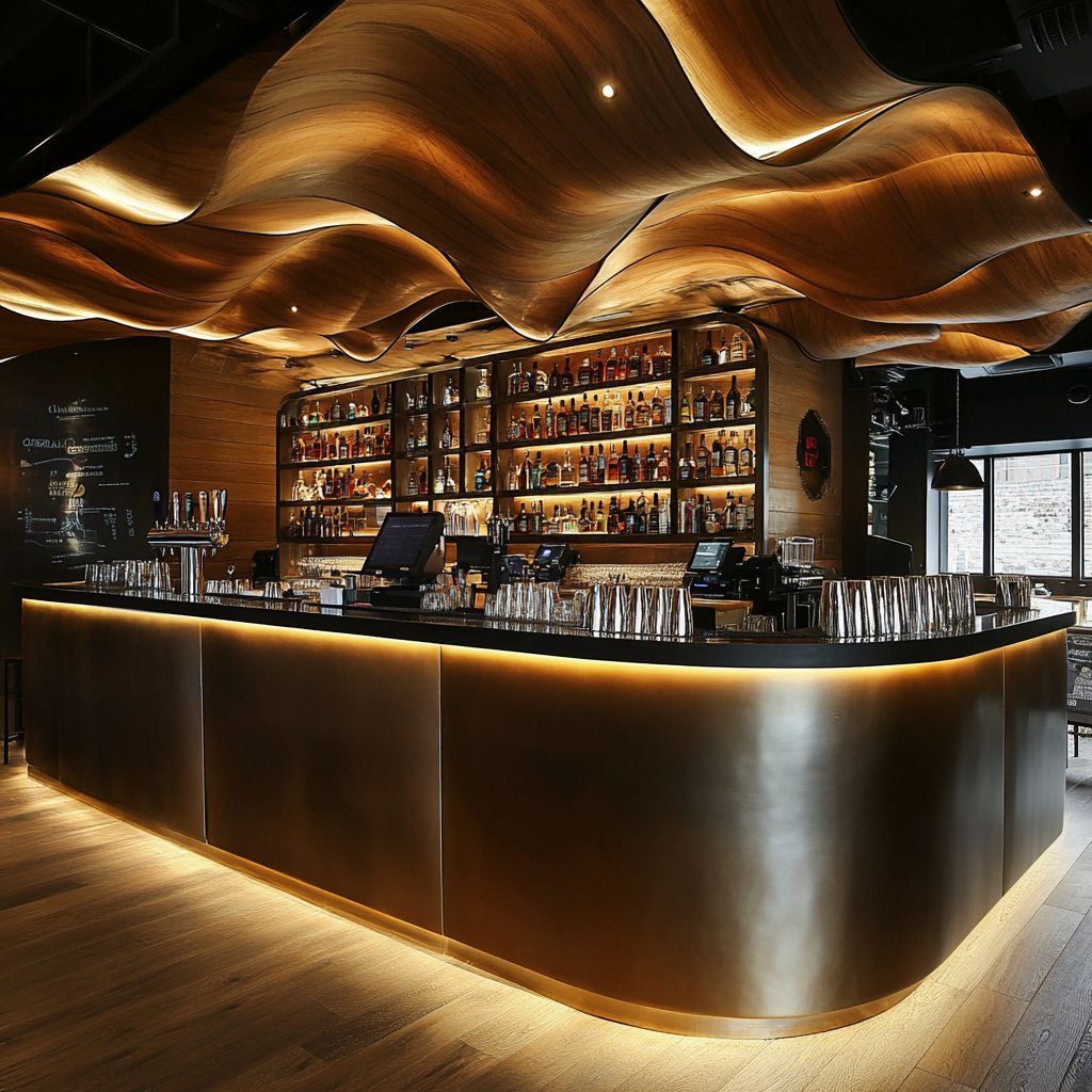 Modern design marble metal decoration bar counter display hotel restaurant interior furniture set wholesale