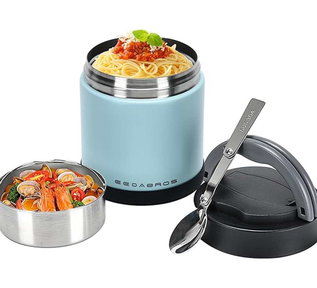 Thermo for Hot Food 33.8オンス、大人用真空断熱フードジャー、ステンレススチールスープサーモ広口漏れ防止ランチ容器
