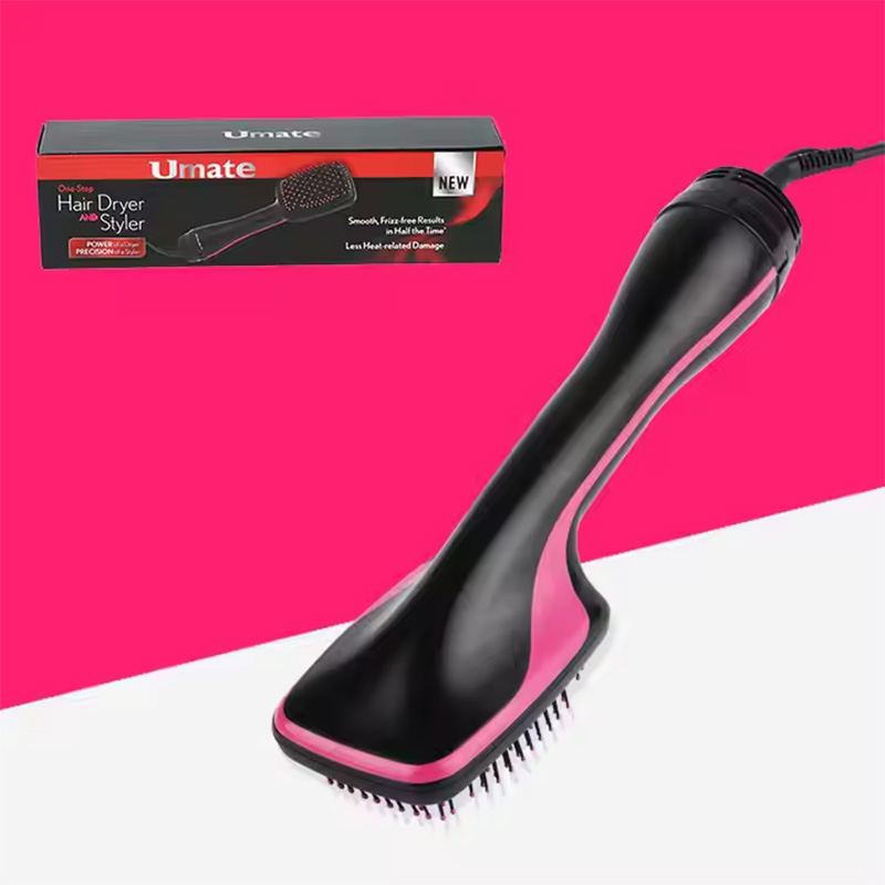 2-in-1多機能ヘアドライヤーブラシとヘアスタイリング用スタイラー家庭用、サロン用マイナスイオンカーラーブラシ