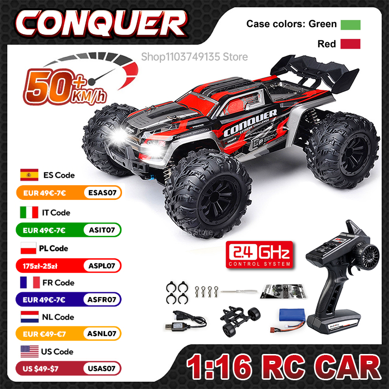 WLtoys 1:16 スケール大型 RC カー 50km/h 高速 4WD 子供のおもちゃ男の子用リモートコントロールカー 2.4 グラムオフロードモンスタートラック RC おもちゃ