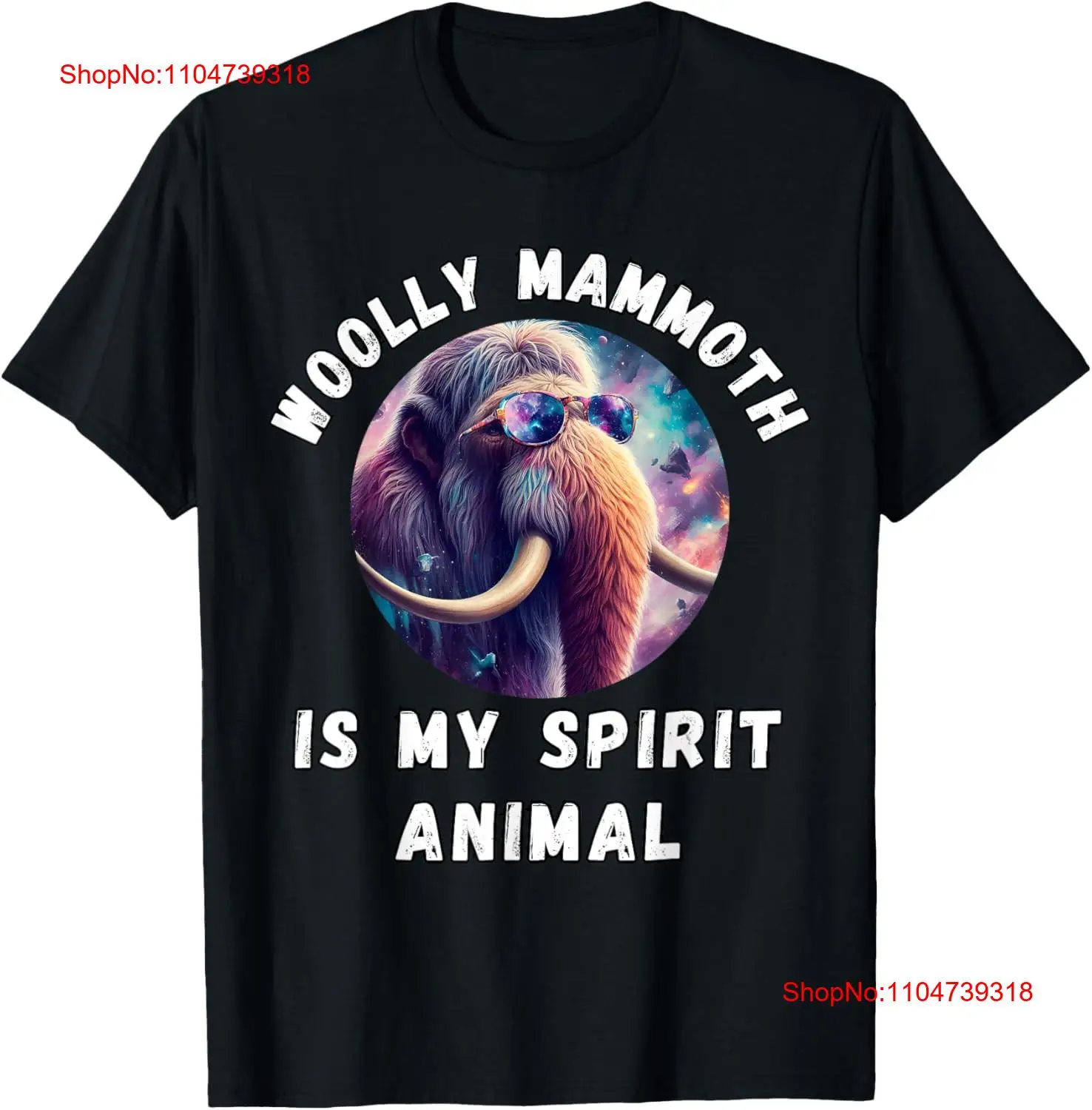 ウーリーマンモスは私の精神動物ウーリー愛好家 Tシャツヴィンテージ洗浄ユニセックスファッションストレッチソフトデザイナー服スタイリッシュ