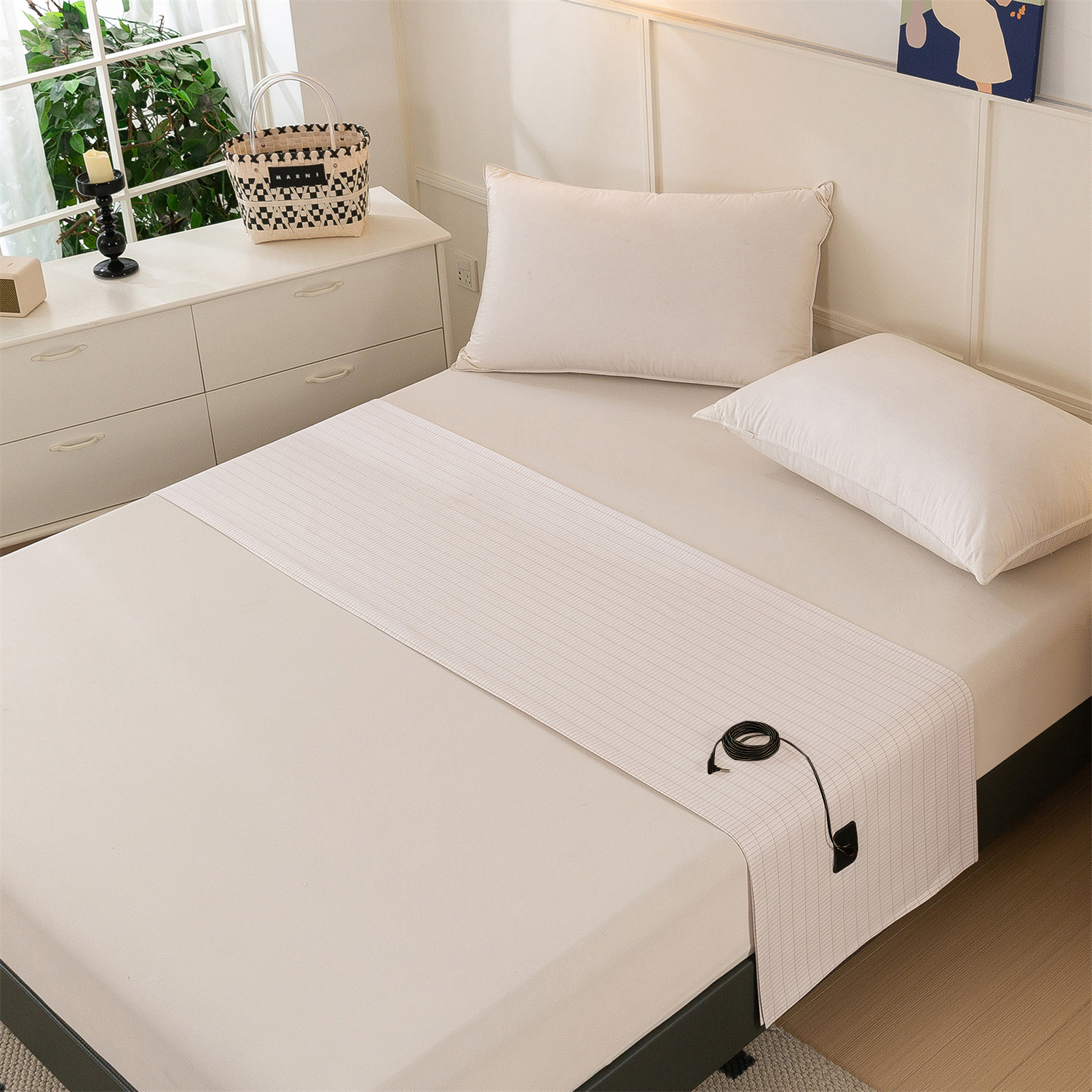 アーシングシート 深い睡眠回復のためのアーシングシート |ストレスを軽減する導電性カーボンファイバーベッドシート