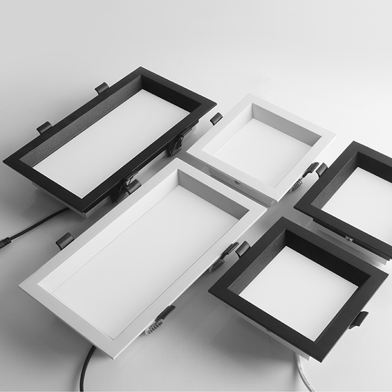 1 個 LED パネル調光可能な凹型 LED ダウンライト 12 ワット 18 ワット 24 ワット正方形 LED スポットライト LED シーリングライト AC185V 220V 240V