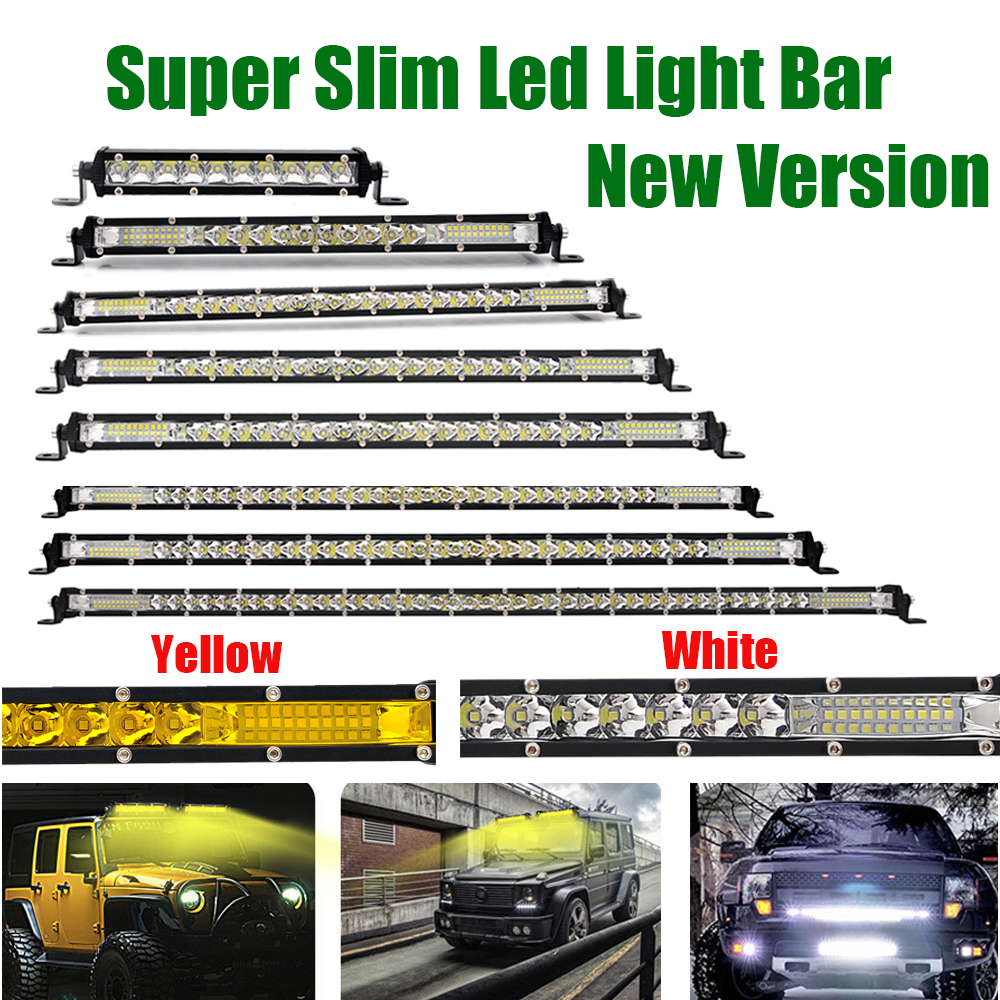 7/13/20/25/32/38/45/50 インチ単列スリム LED ワークライトバースポットフラッドコンボランプ車のオフロードトラックボート 4X4 ATV SUV UTE