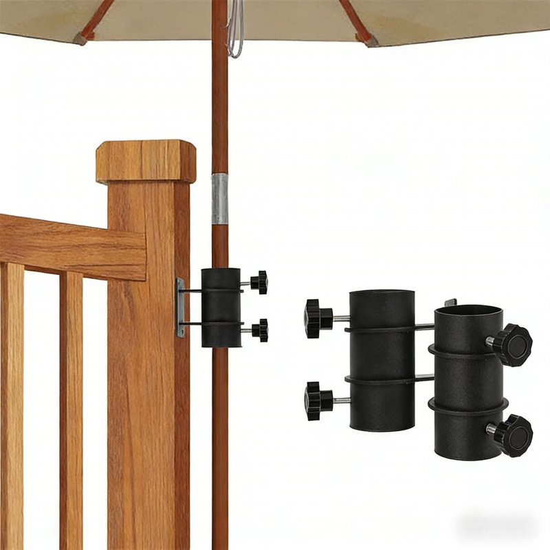 Balcony umbrella base mounting bracket2-4Individual metal components are essential accessories for securing the base of outdoor
