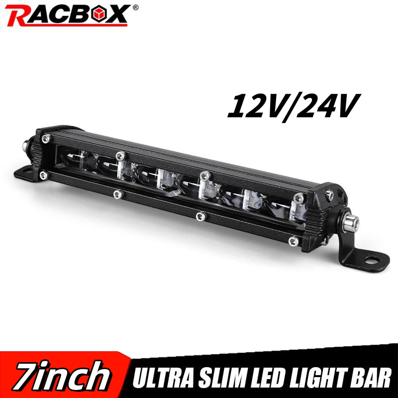 6000K ホワイト追加ヘッドライトバー LED 7 インチストレートヘッドライト 12/24V カフェレーサースクータークルーザーオートバイ 4x4 フォグランプ用