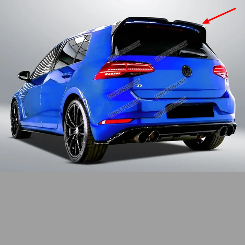 フォルクスワーゲンゴルフ 7 7.5 MK7 MK7.5 GTI GTE R エッティンガースタイルリアルーフスポイラーフードグロスブラック ABS プラスチックリアウイングリップ