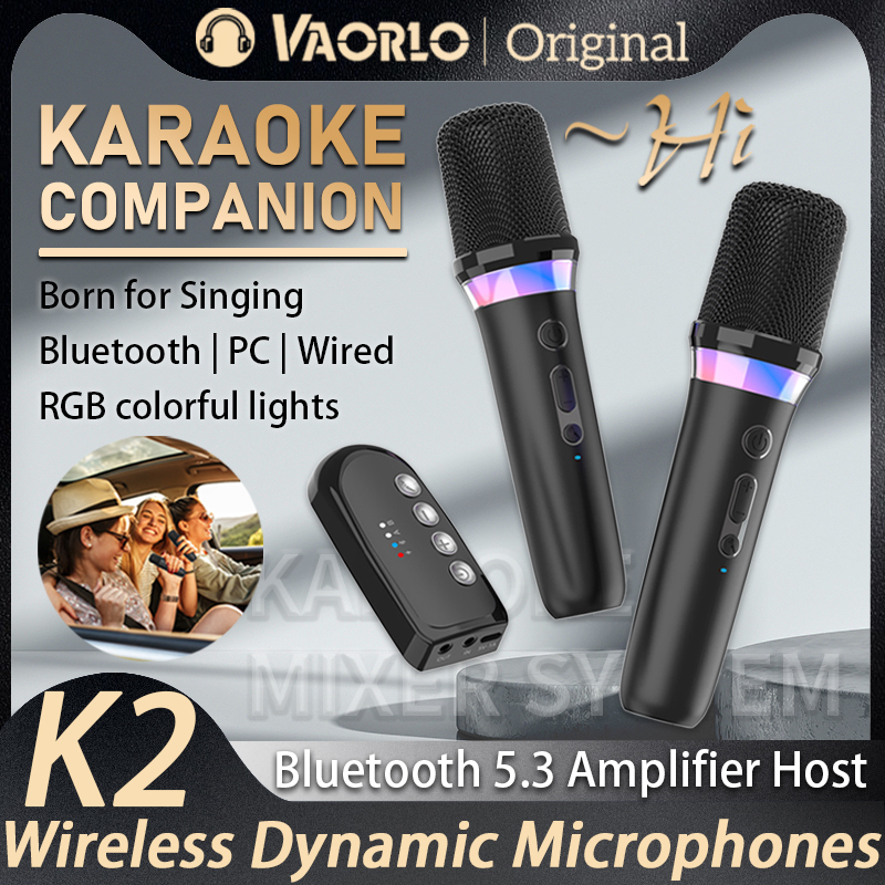 新しい DS-K2 カラオケコンパニオン Bluetooth ワイヤレスムービングコイルマイク RGB ライト KTV DSP ミキサーシステム有線スピーカー車用