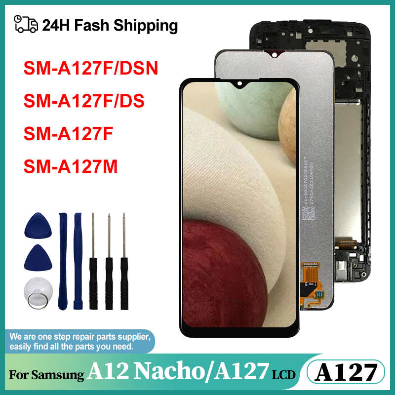 6.5 "OEM サムスンギャラクシー A12 ナチョ Lcd ディスプレイ A127 タッチスクリーンデジタイザアセンブリ SM-A127U SM-A127F SM-A127M 液晶