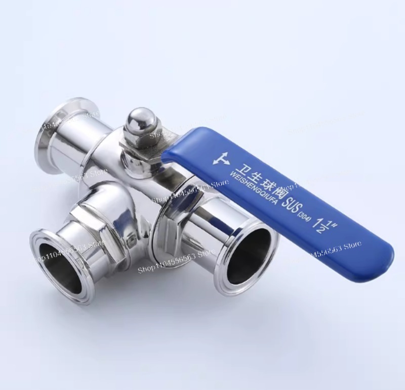 フィット 38 ミリメートル 1-1/2 "パイプ外径 x 1.5" トライクランプクローバーサニタリーティー 3 ウェイ T L ポートボールバルブ SUS 304 ステンレス鋼自作ビール