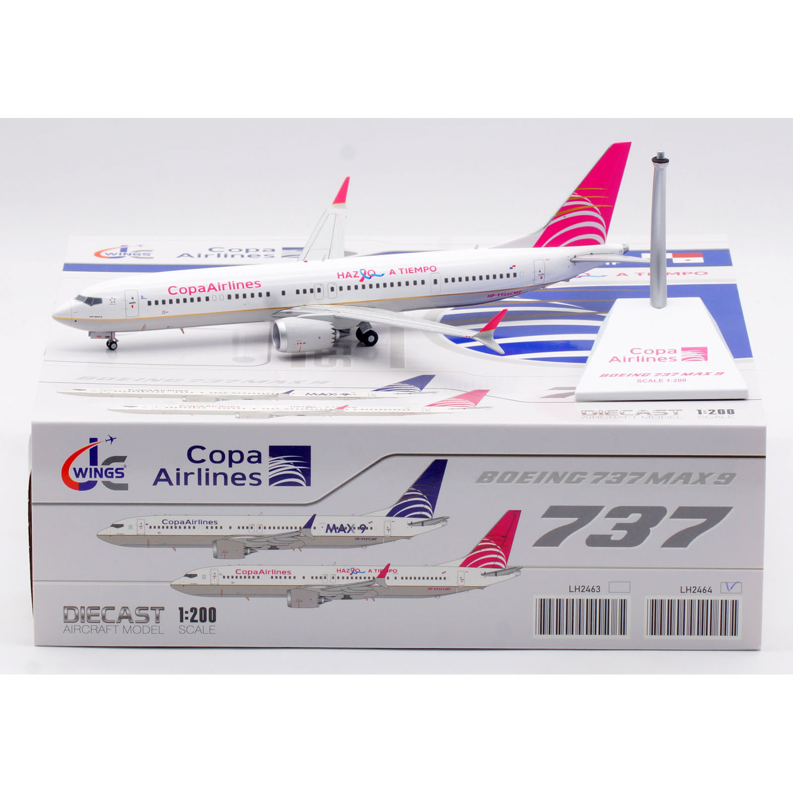 LH2464 合金コレクター飛行機ギフト JC ウィング 1:200 コパ航空スターアライアンスボーイング B737MAX 9 ダイキャスト航空機モデル HP-9926CM​​P