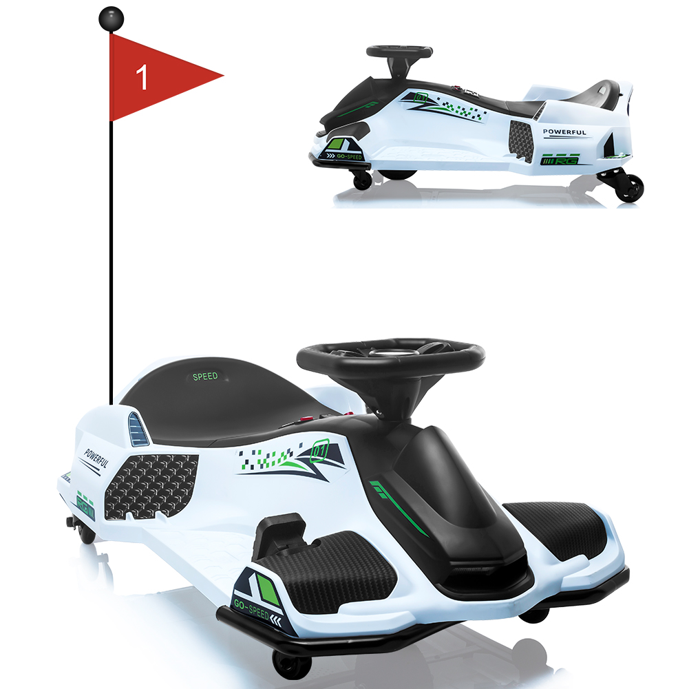 キッズドリフトカー 12V ライドオンゴーカート 45W ブラシレスモーター付き 時速 5 マイル電動ドリフトゴーカート 屋外乗用玩具 5 輪付き