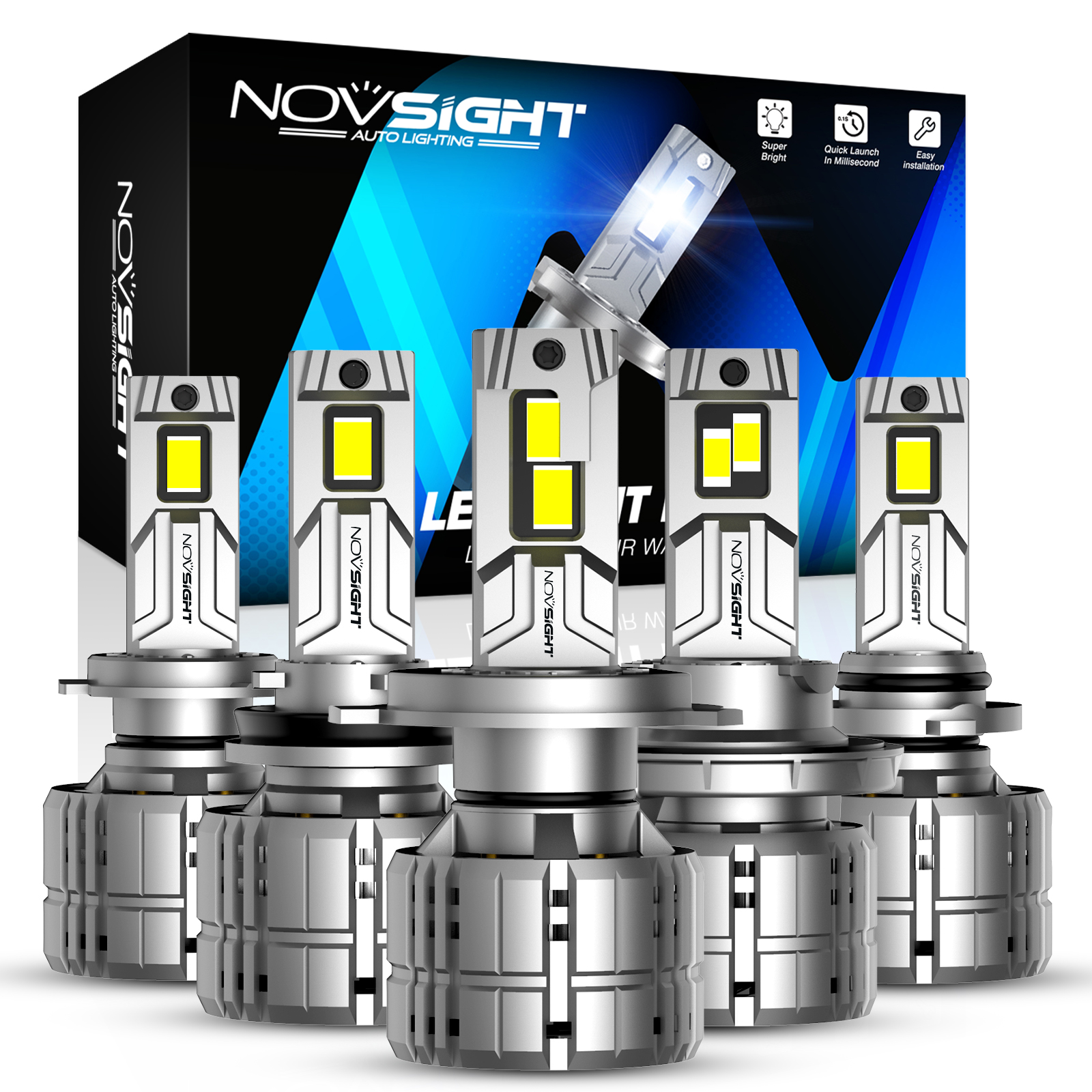 NOVSIGHT A500 N60 H4 LED ヘッドライト車 H7 LED 9012 H7 H11 9005 9006 6500K LED オートヘッドランプフォグライト高輝度電球
