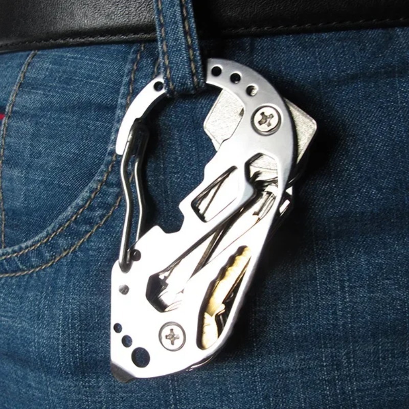ポータブルキーホルダーキーリング財布車のキーチェーンコレクター EDC ポケットキーオーガナイザー栓抜きアウトドアアクセサリーツール