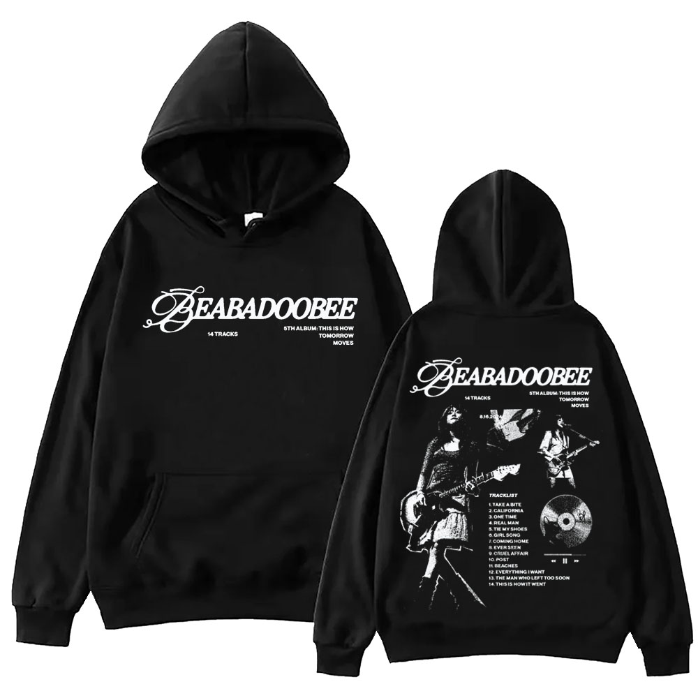 Beabadoobee ツアー 2025 大人メンズカジュアル原宿ストリートヒップホップトレンド高品質シンプルファッション快適なフード付きトレーナー