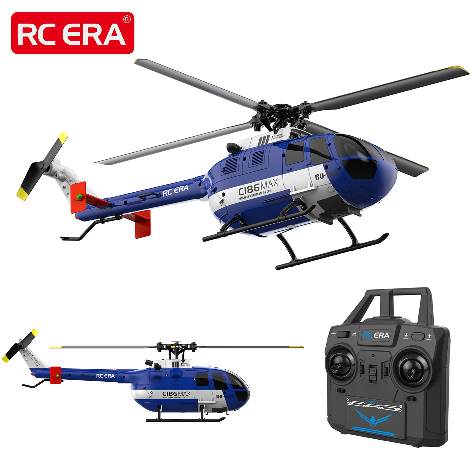 RC ERA C186 MAX BO105 オプティカル フロー ポジショニング 4CH RC ヘリコプター 大人用 リモコン航空機 ジャイロ安定化付き