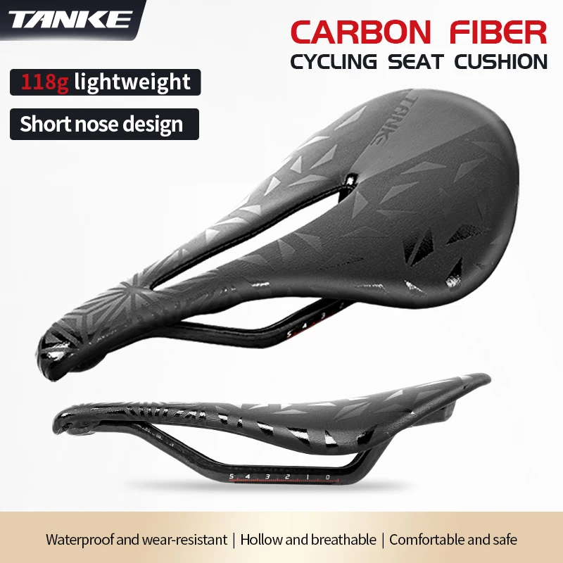 TANKE 自転車サドル超軽量カーボンファイバー中空快適な通気性 MTB 砂利道自転車座席 Cus ショートノーズ安全