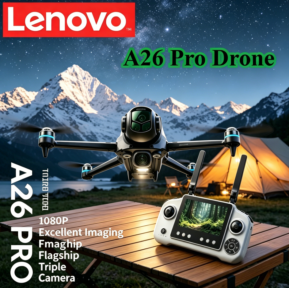 レノボ A26 プロドローン 4K HD 8K トリプルカメラ FPV ブラシレスモーター障害物回避折りたたみ式 RC クアッドコプタープロフェッショナル航空