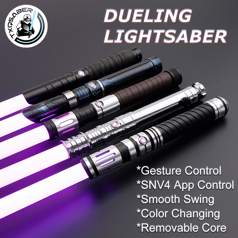 TXQSABER ライトセーバー ネオピクセルヘビー決闘 RGB 変色金属柄スムーズスイングブラスターコスプレジェダイ光剣おもちゃ子供