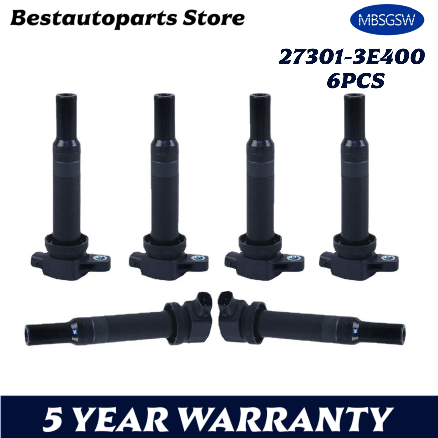 6PCS 27301-3E400 UF558 High Quality Ignition Coil For Hyundai Santa Fe Kia Optima Rondo 2.7L V6 273013E400