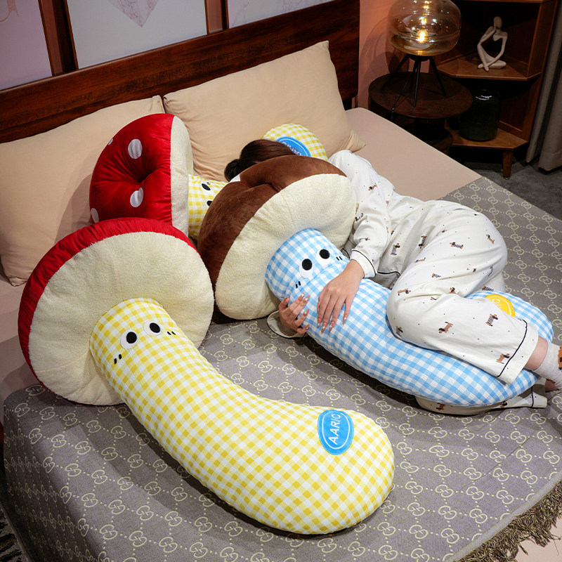 ソフトキノコぬいぐるみロング抱きしめやすい枕ぬいぐるみソフト植物キノコスタイル睡眠スロー人形バッククッション家の装飾