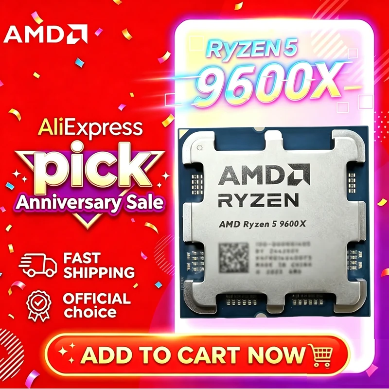 AMD Ryzen 5 9600X 100% AMD R5 9600X CPU 最大ブースト最大 5.4GHz 6 コア 12 スレッド 32MB L3 キャッシュ AM5 B850 X870 ルースピース