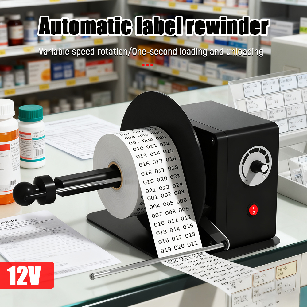 ラベル巻き取り機可変速自動巻き取り水洗ラベル紙巻き取り機 12V 130RPM