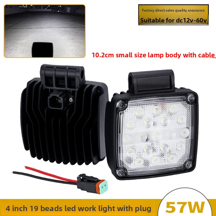 最新の LED 作業灯 4 インチ 19 ビーズ掘削機耐震アームライトプラグ付き 12-60V フォークリフトヘッドライト