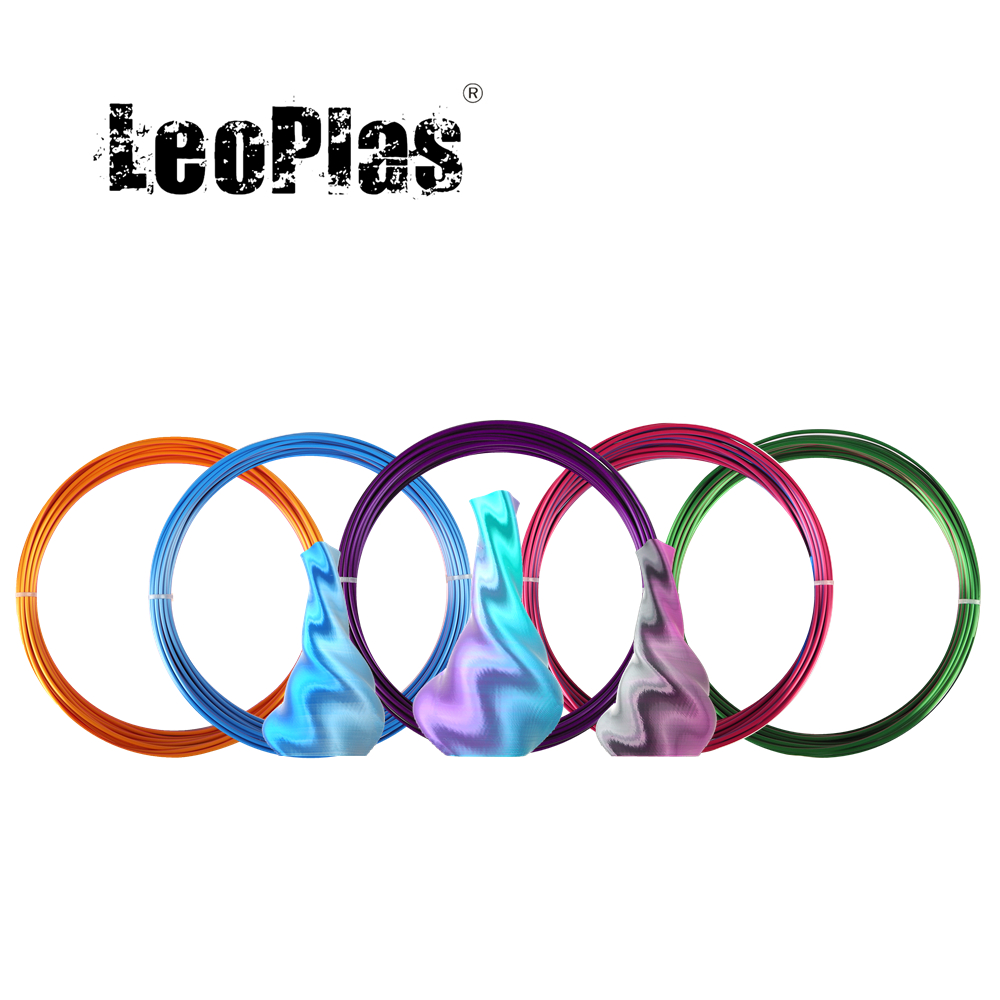 LeoPlas 二色シルク PLA フィラメント 1.75 ミリメートル 20 メートルサンプル FDM 3D プリンタ用品印刷プラスチック材料