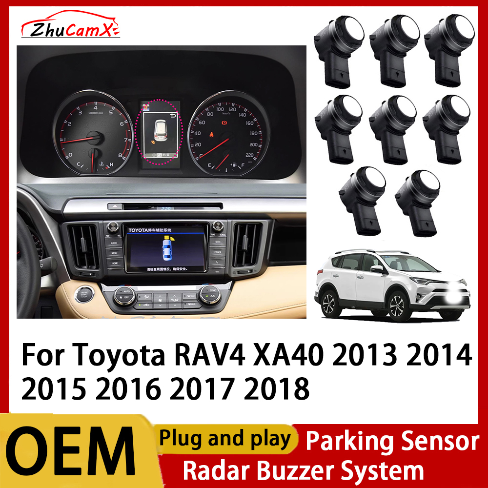 ZhuCamX フロントリアパーキングセンサー支援バックアップレーダーブザーシステム トヨタ RAV4 XA40 2013 2014 2015 2016 2017 2018用