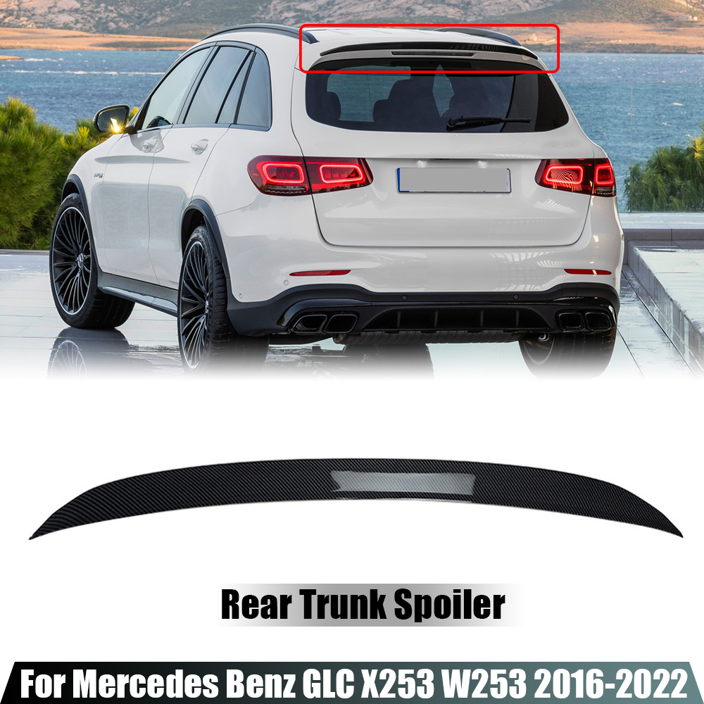 車のリアスポイラーウイングトランクリップベンツ GLC X253 W253 GLC43 GLC63 GLC200 GLC260 GLC300 2016-2022 光沢のある黒/カーボンファイバールック