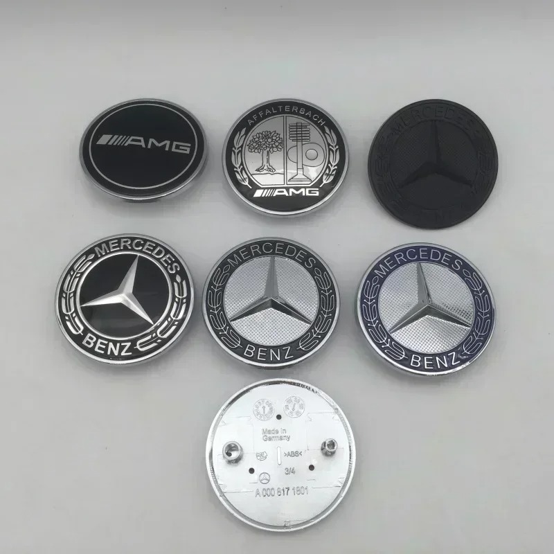 1 個 3D ABS AMG 57 ミリメートル 2 ピン車のフロントフードエンブレムボンネットステッカーバッジデカールスタイリングオートアクセサリー