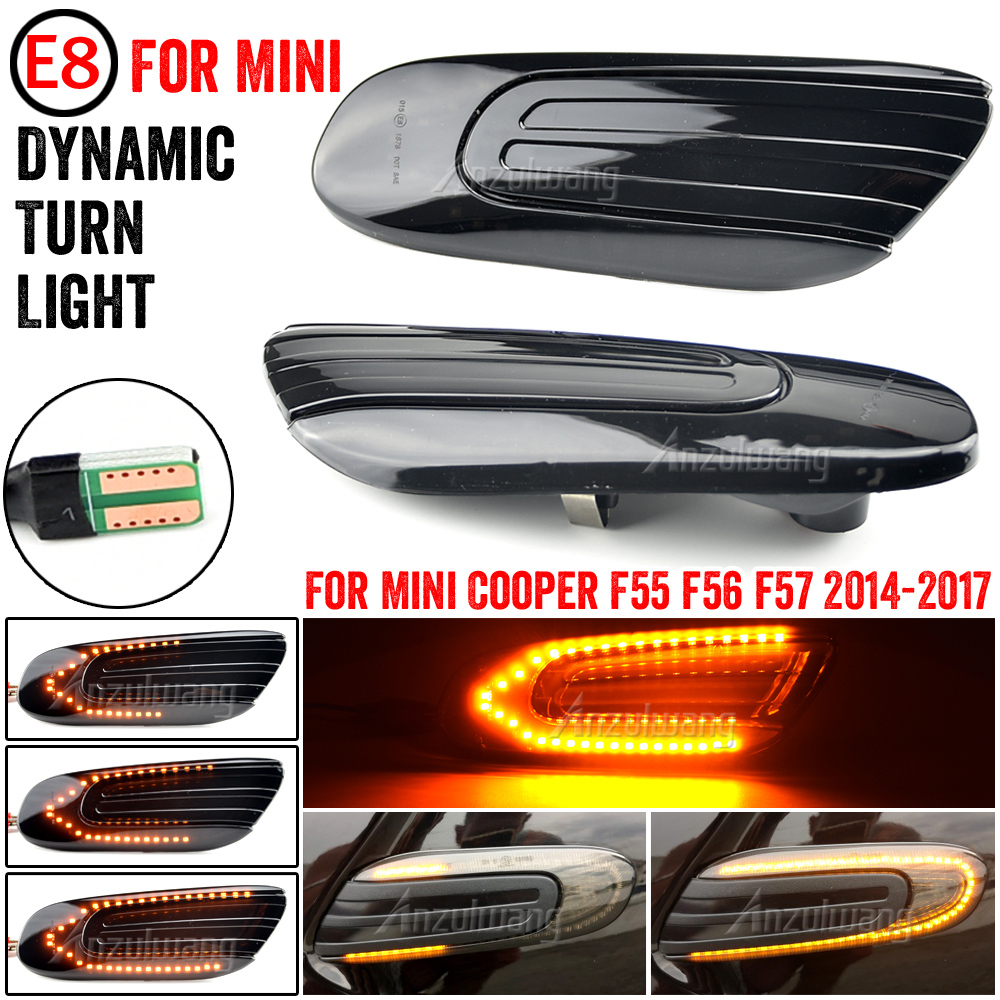 ミニクーパー F56 F57 ダイナミック Led サイドリピータインジケータライトミニクーパー F55 流れるサイドマーカー信号ランプライト