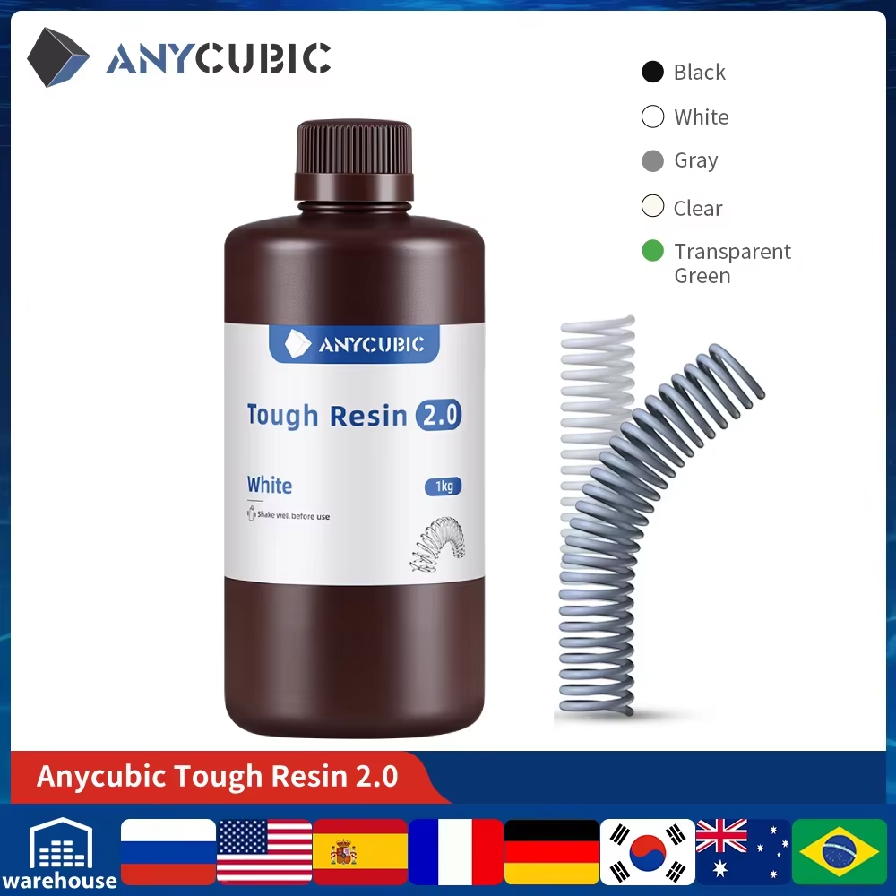 ANYCUBIC フレキシブルタフ樹脂 2.0 405nm UV 樹脂高靭性高剛性 3D プリンタ印刷材料 Photon Mono