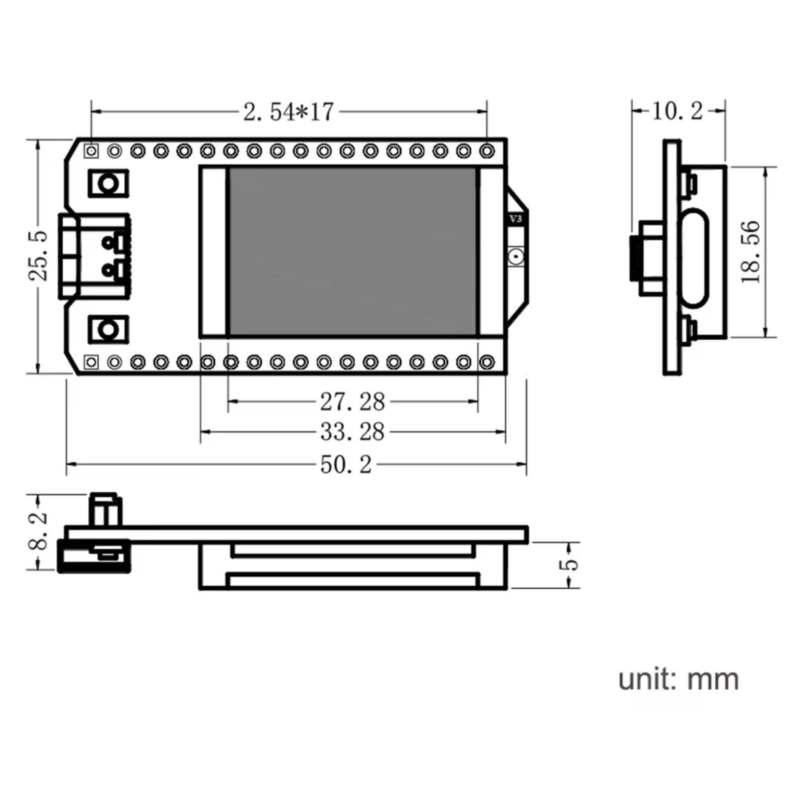 0.96 インチ Heltec LoRa32 V3 868MHz/915MHz 開発ボード SX1262 0.96 インチ OLED WiFi BLE LoRa キット (スマート IoT 用)