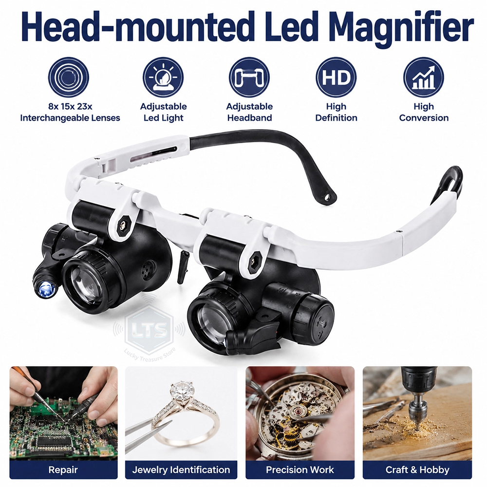 調整可能な LED ライトヘッドマウント虫眼鏡 8X 15X 23X ジュエリールーペ溶接はんだ付け用ハンズフリー拡大鏡 Ca 付き