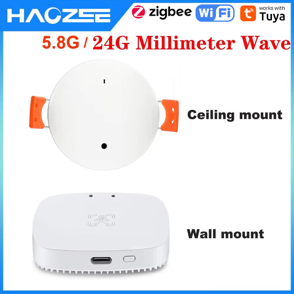 Haozee Tuya WiFi /Zigbee 人間存在検出器スマート人体 PIR センサーレーダー探知機マイクロ波モーションセンサー