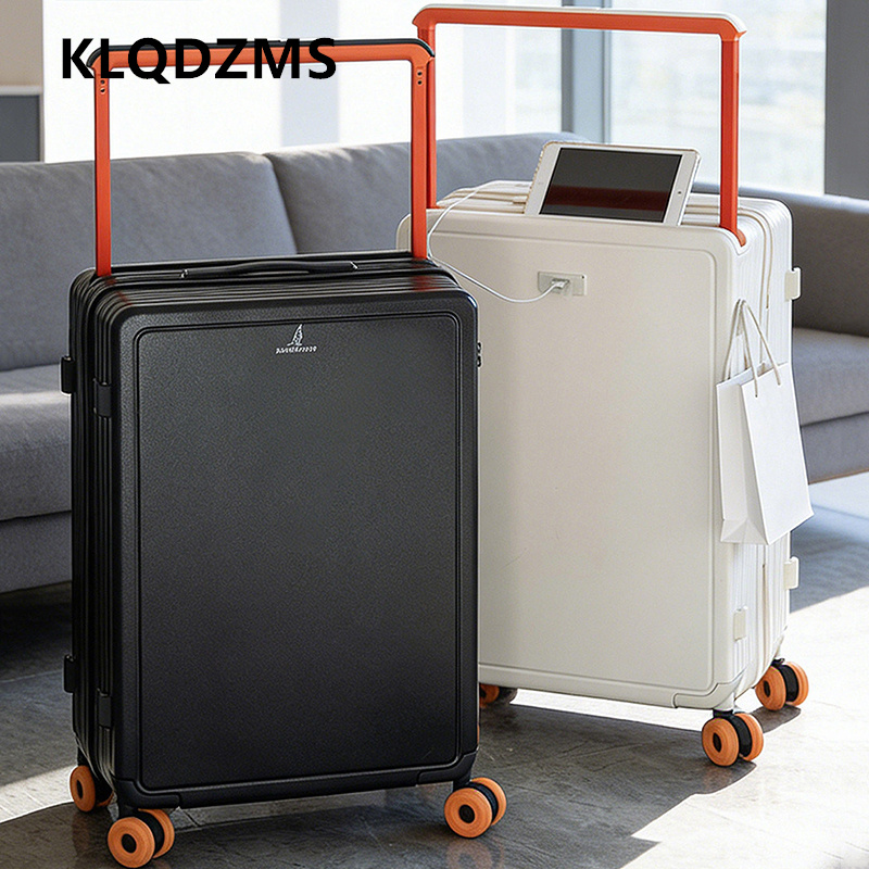 KLQDZMS スーツケース レディース ジッパー 搭乗ボックス メンズ アルミフレーム トロリーケース 20"24"26"28 インチ 大容量旅行かばん