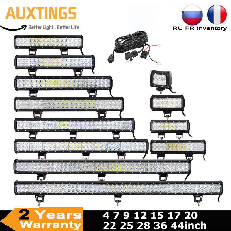 LED ライトバー 4 7 9 12 15 18 20 22 25 28 36 44 インチ 4x4 作業 Led バーオフロード SUV ATV 18 ワット 36 ワット 54 ワット 72 ワット 90 ワット 108 ワット 126 ワット 144 ワット 162 ワット