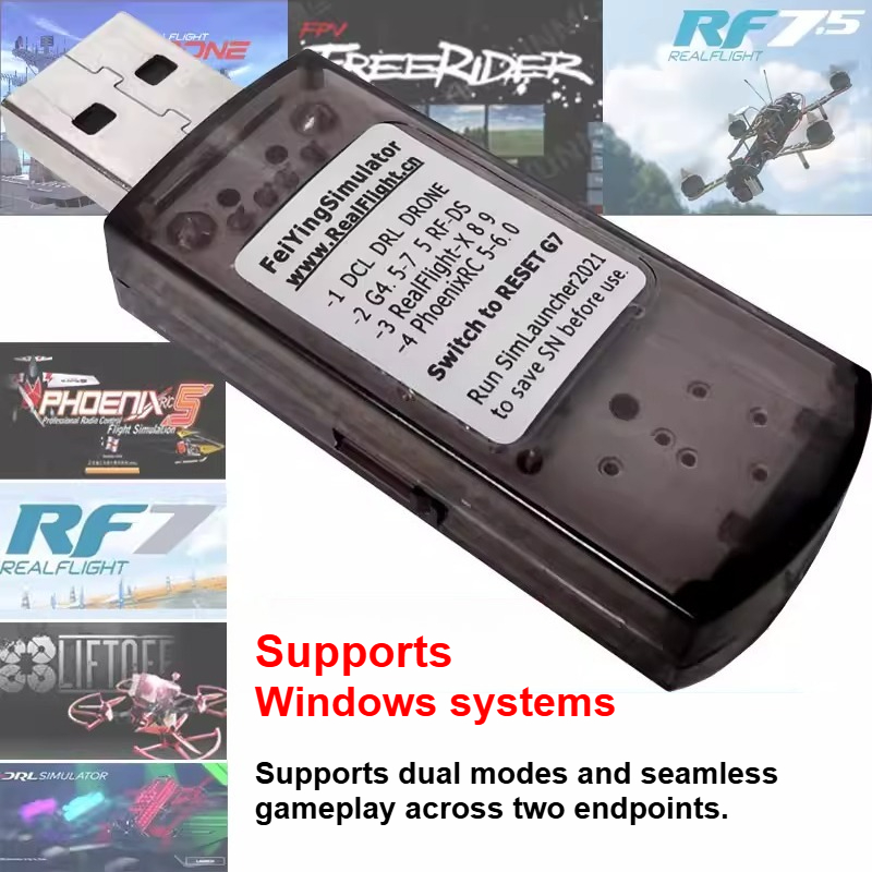 22-in-1 フェニックス 6.0 G7 ドングル FPV レーシング ドローン フライト シミュレーター、DRL および DCL をサポート、RC モデル航空機トレーニングに最適