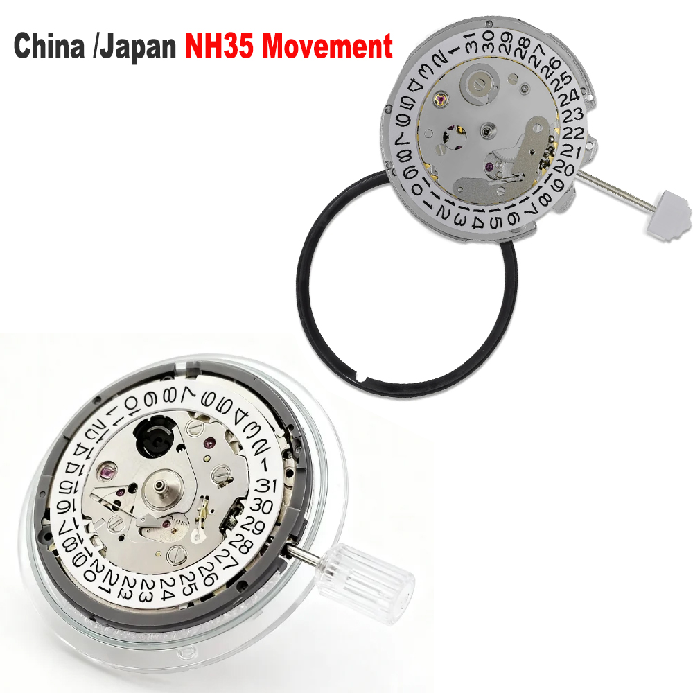 中国 NH35/NH35A 自動機械式ムーブメント高精度 24 宝石 Mod 時計交換日本正規品 NH35A 日付 3:00
