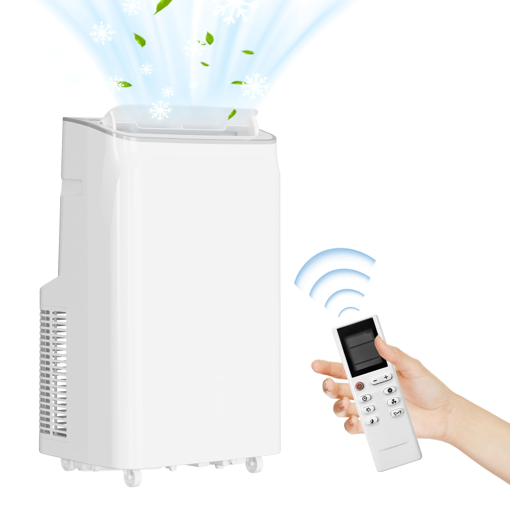 12000 BTU ポータブルエアコンによる効率的な冷却 - ポータブルエアコンは最大 450 平方メートルの部屋を冷却します。 Ft、3-In-1 機能、静かな動作
