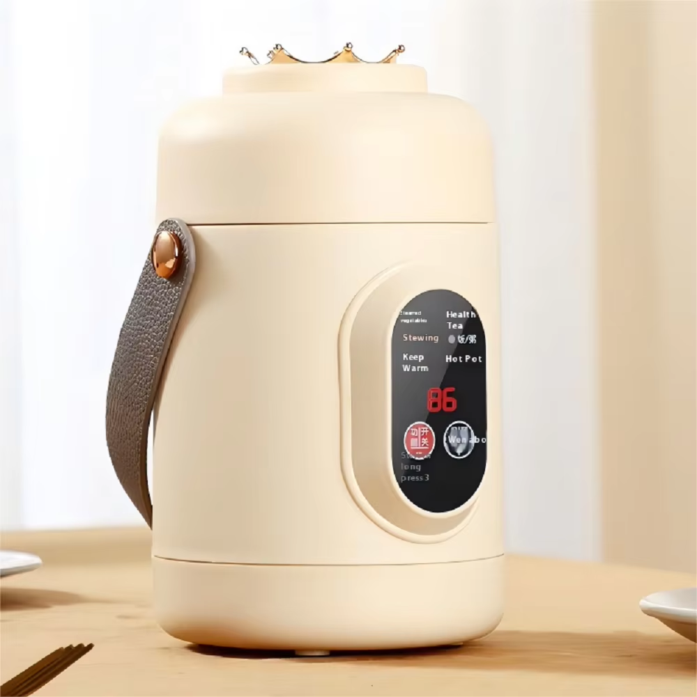 HOMEFISH 多機能炊飯器ポータブル小型旅行電気ケトル家庭用鍋 110V US/220V EU プラグ付き