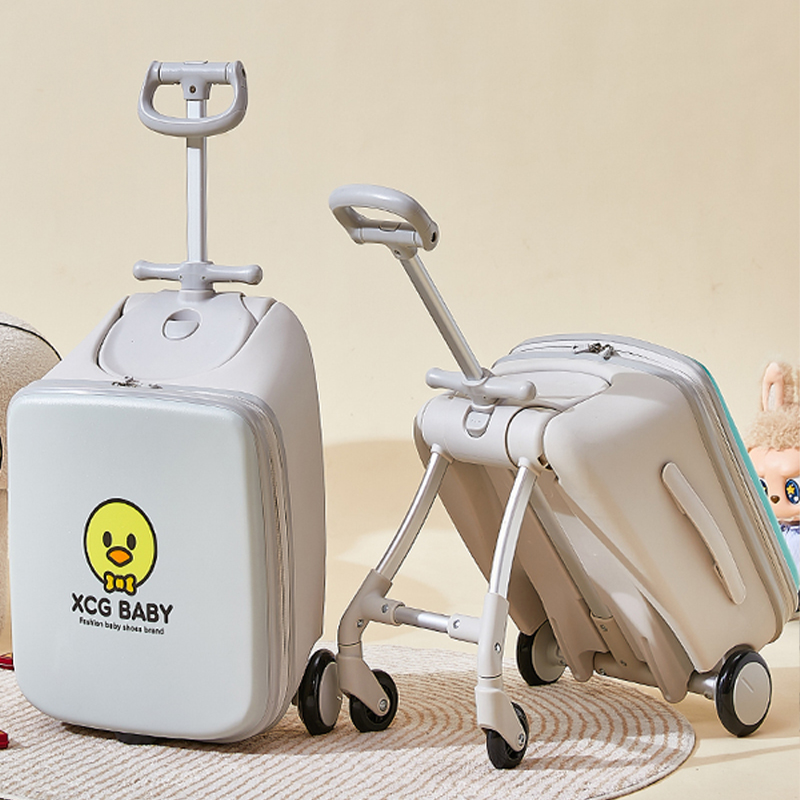 子供用の荷物は座って乗ることができます ベビーシート付きの20インチの多機能トロリースーツケース 旅行用スーツケース 機内持ち込み手荷物