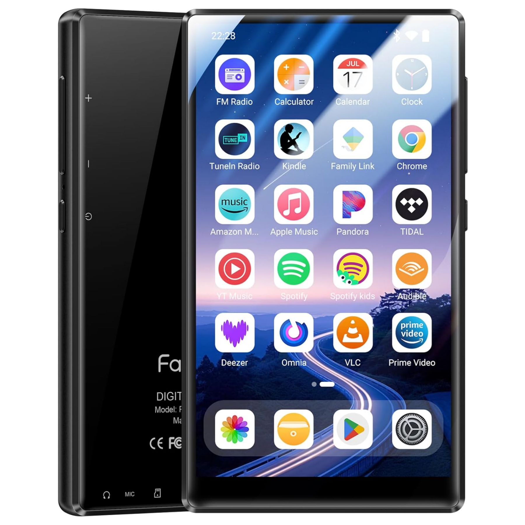 内蔵 128GB ストレージ、Android 13 オペレーティング システムを実行、Bluetooth および Wi-Fi サポート付き MP3/MP4 プレーヤー、5 インチ タッチスクリーン