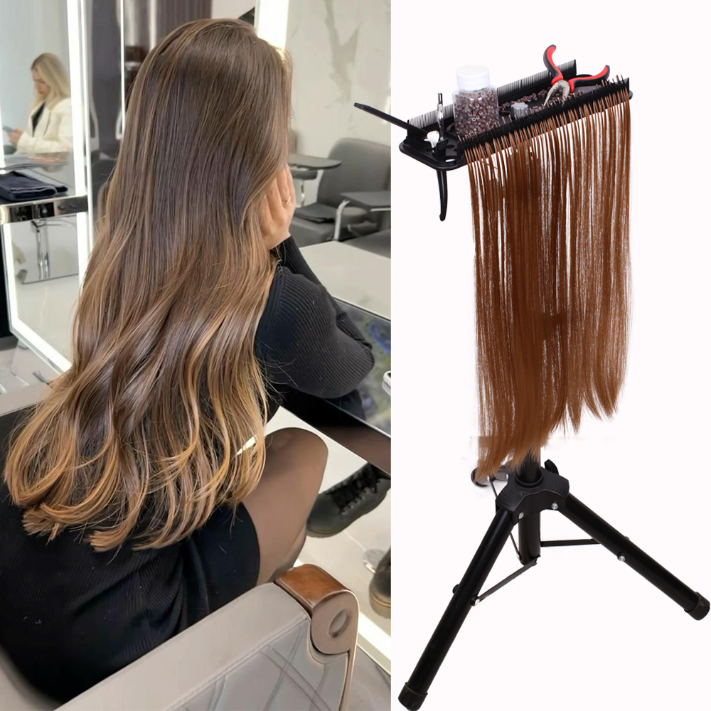ヘアエクステンションラックホルダーサロンショップ理髪店プロかつらディスプレイラックスタンドヘアエクステンションホルダー