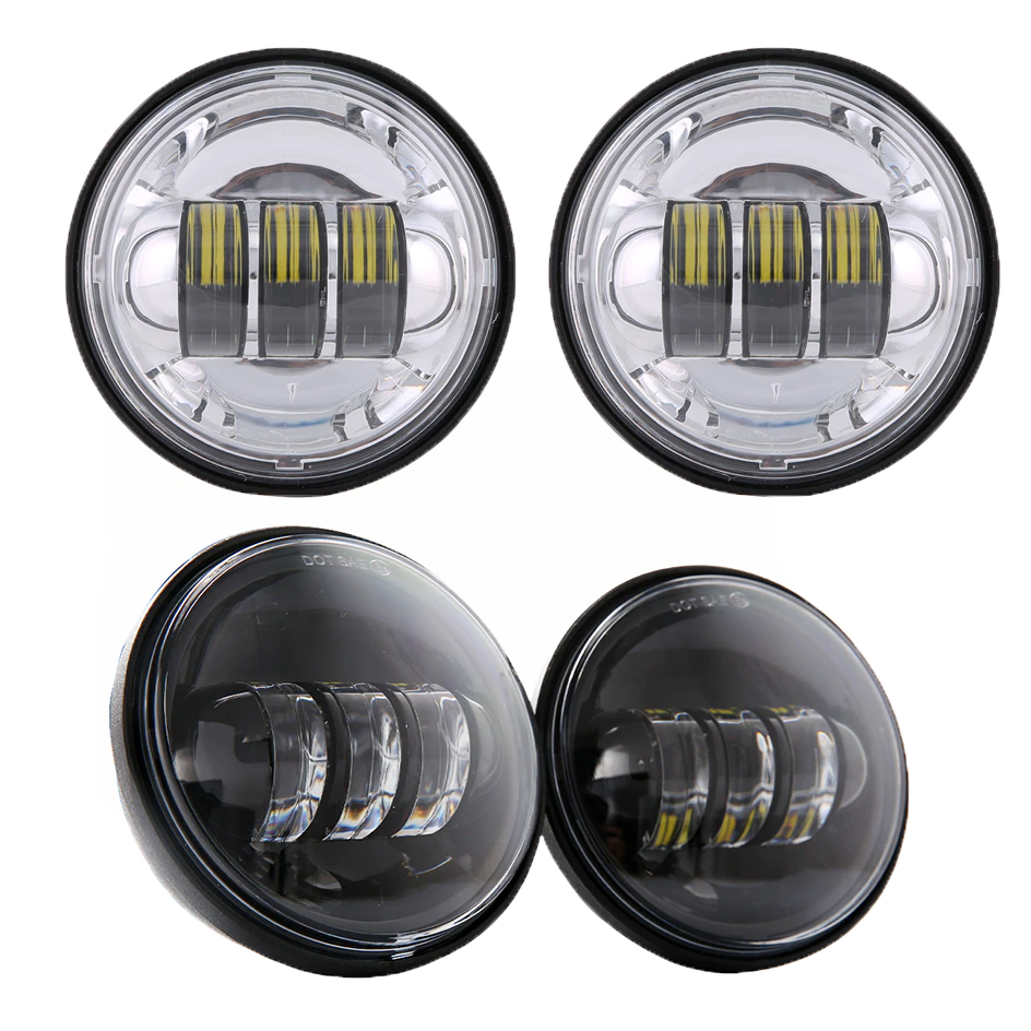 1 ペア 4.5 "4 1/2 インチオートバイ LED フォグパッシング補助ライトヤマハクラシック FLHR ロードキングダイナ 4.5 インチ LED フォグライト