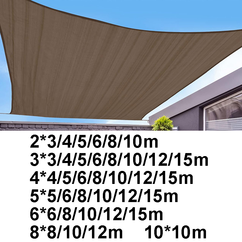 大型サンシェードセイル厚みのあるサンシェルター抗UV 4mx4 5x5 6x6 8x8 10x10 屋外庭庭バルコニーキャンプカーキサンシェードセイル