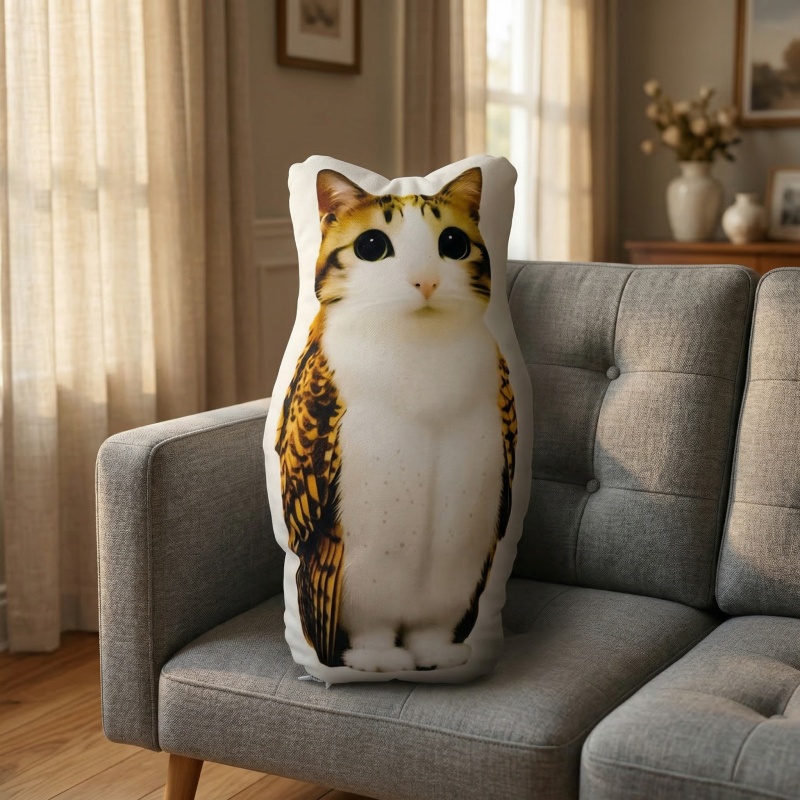Gaslight Gatekeep Girlboss Meowl 枕 猫フクロウ 面白いミーム型枕 Brainrot ぬいぐるみ スローピロー Gen Z クッション